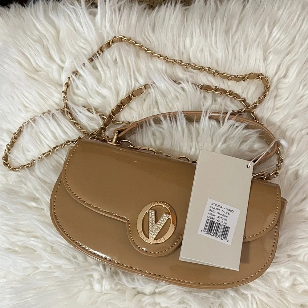 Valentino Orlandi Glossy Beige Crossbody Bag - Picture 4 of 5